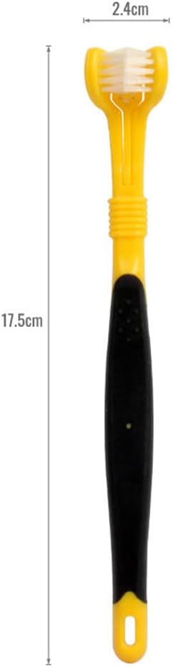 3 Pieces Plastic Nylon Three Head Multi Angle Toothbrush Cleaning Dog Cat Brush Bad Breath Teeth Care Tool,Green