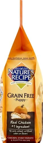Nature′s Recipe Grain Free Puppy Chicken, Sweet Potato & Pumpkin Recipe Dry Dog Food, 4 lb. Bag