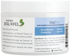 Dog Dental Wipes, 0.01 Oz, Parsley & Peppermint Pre-Moistened Teeth Cleaning Pads For Fresh Breath, Plaque & Tartar Removal, With Teeth Cleaning Pet Chew , Pet Dental Wipes (Pack Of 3)