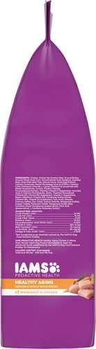 IAMS Healthy Aging Adult Dry Dog Food for Mature and Senior Dogs with Real Chicken, 7 lb. Bag(Packaging May Vary)