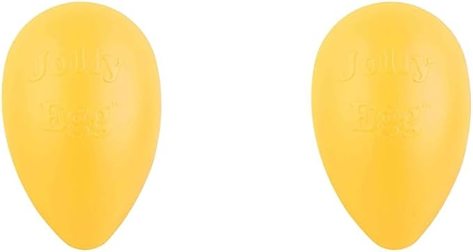 Jolly Pets Jolly Egg Dog Toy, 12 Inches/Large, Yellow (Pack of 2)