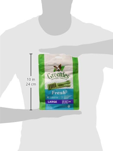 Greenies Large Natural Dental Care Dog Treats Fresh Flavor, 12 oz. Pack (8 Treats)