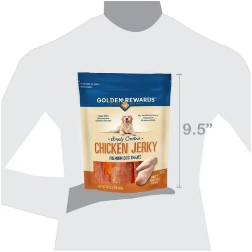 Golden Rewards Chicken Flavor Premium Dry Jerky Treats for All Dogs, 16 oz