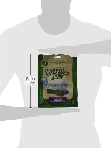 Greenies Large Natural Dental Care Dog Treats Blueberry Flavor, 12 oz. Pack (8 Treats)