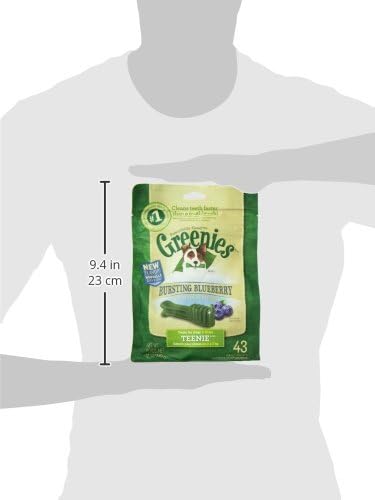 Greenies TEENIE Natural Dental Care Dog Treats Blueberry Flavor, 12 oz. Pack (43 Treats)