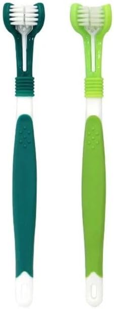 Dog Toothbrush, Triple Headed Toothbrush Dog Toothbrush for Pet Dental Care Health Supplies