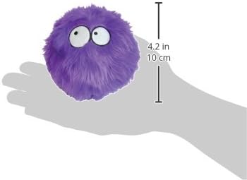goDog Furballz Squeaky Plush Ball Dog Toy, Chew Guard Technology - Purple, Small