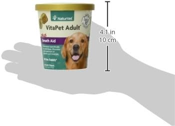 NaturVet VitaPet Adult Daily Vitamins Plus Breath Aid for Adult Dogs, 60 ct Soft Chews, Made in The USA with Globally Source Ingredients