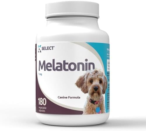 Melatonin for Dogs, 1 mg - 180 Vegetable Capsules - Dog Melatonin for Small Breeds - Gentle Well-being Enhancer - Healthy, Tasty Dog Treats That Helps Overall Health