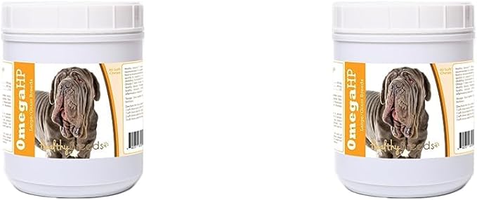 Healthy Breeds Neapolitan Mastiff Omega HP Fatty Acid Skin and Coat Support Soft Chews 90 Count (Pack of 2)