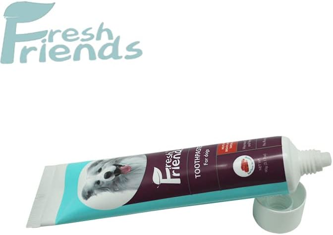 FRESH FRIENDS Enzymatic Toothpaste for Dogs | Puppy Toothpaste | Gum Toothpaste | Improves Gum Health | Eliminates Bad Breath, Dog Toothpaste Tartar Remover & Plaque Remover | Dog Dental Care (Beef)
