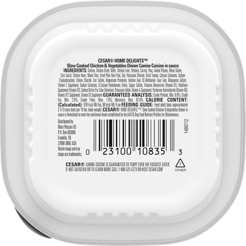 Cesar Home Delight Wet Dog Food, Chicken and Vegetables, (24), 3.5 Oz Trays