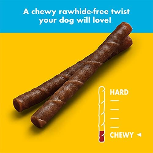 5-Inch Chewy Dog Chew Twists, Made in The USA, All Natural Rawhide-Free Highly-Digestible Treats, Chicken Delight - 28 Count
