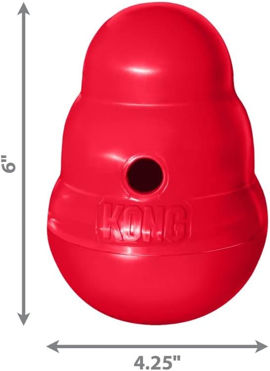 KONG Wobbler - Interactive Dog Toy for Treat Dispensing - Dog Slow Feeder for Healthy Eating - for Medium/Small Dogs