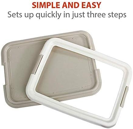 PAWISE Dog Training Pad Holder Tray, Indoor Puppy Potty Pee Pad Floor Tray, 24''X24', Large