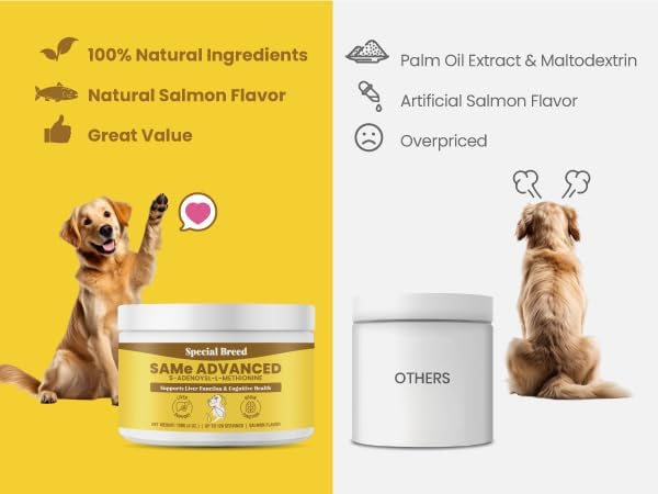 Same for Dogs - S-Adenosyl-L-Methionine, Same Advanced, Liver Support Supplement for Dogs, Brain and Cognitive Support, Sam e for Dogs (120 Grams, 2 Pack)