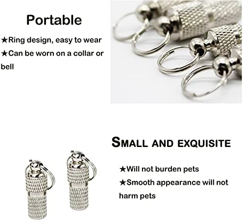 Bells for Cat Collars - 2 Pack Copper Bells for Little Dogs & Cats Noise Maker Anti-Theft Bell Come with Silver Pet Anti-Lost ID Pendant Tags (2Set)