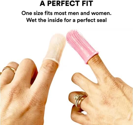 Pet Toothbrush with Soft Silicone Bristles {2 Pieces} Blue and Pink, Gentle Teeth Cleaning for Cats and Dogs