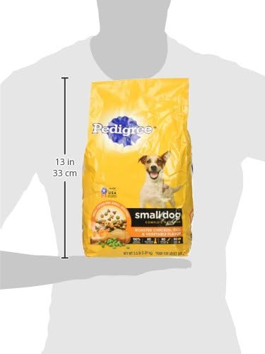 Pedigree Small Dog Complete Nutrition Small Breed Adult Dry Dog Food Roasted Chicken, Rice & Vegetable Flavor Dog Kibble, 3.5 Pound (Pack of 2)