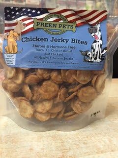 Preen Pets Chicken Jerky Bites for Dogs – 100% USA Extra Lean Chicken Breast CRUNCHY (1LB)