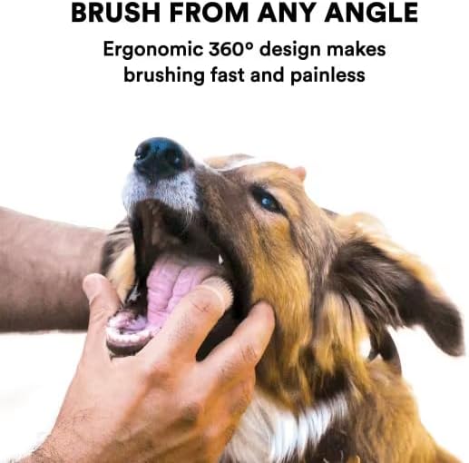 Pet Toothbrush with Soft Silicone Bristles {2 Pieces} Blue and Pink, Gentle Teeth Cleaning for Cats and Dogs
