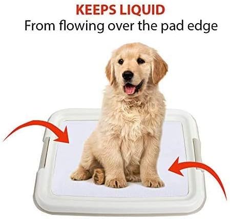 PAWISE Dog Training Pad Holder Tray, Indoor Puppy Potty Pee Pad Floor Tray with 12pcs Pee Pads