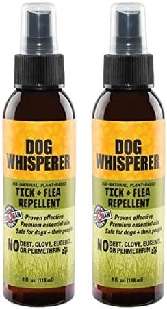 YAYA ORGANICS Dog Whisperer Tick + Flea Repellent, Proven Effective, All-Natural, Safe for Dogs and Their People, 4 oz (2 Pack)