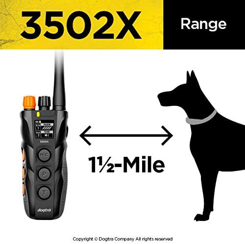 Dogtra 3502X Remote Training E-Collar - 1.5 Mile Range - 2-Dogs, Static, Vibration, Audible Tone, Waterproof, Electric Dog Collar for Advanced and Hunting Training of Small, Medium, Large Dogs