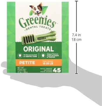 Greenies Original Petite Natural Dental Care Dog Treats, 27 oz. Pack (45 Treats)