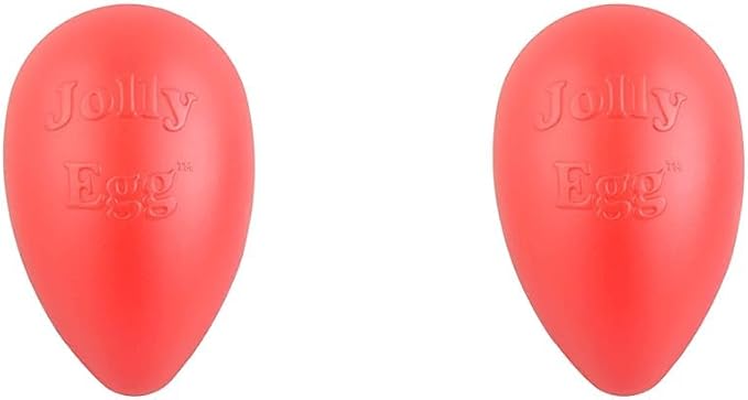 Jolly Pets Jolly Egg Dog Toy, 8 Inches/Medium, Red (JE08 RD) (Pack of 2)