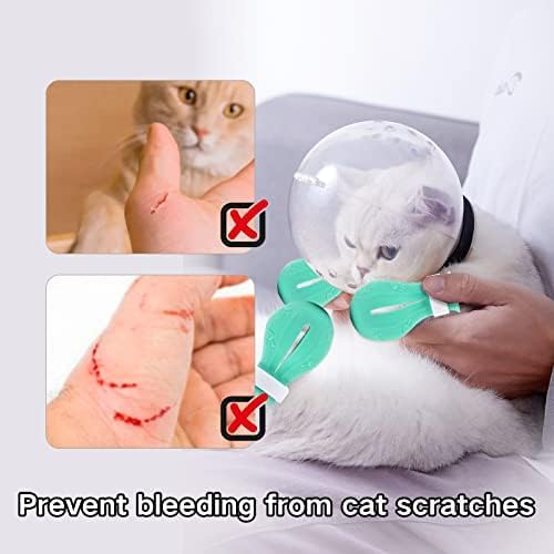 Cat Muzzle for Grooming,Bubble Muzzle and Boots for Nail Trimming,Cat Grooming Mask with Anti Bite,Cat Astronaut Helmet,Cat Breathable Muzzle and Silicone Paw Covers