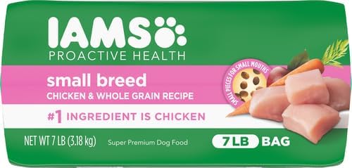 IAMS Small & Toy Breed Adult Dry Dog Food for Small Dogs with Real Chicken, 7 lb. Bag