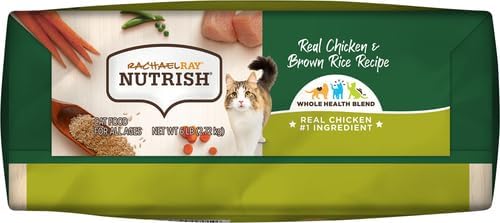 Rachael Ray Nutrish Premium Natural Dry Cat Food with Added Vitamins, Minerals & Other Nutrients, Real Chicken & Brown Rice Recipe, 6 Pound Bag