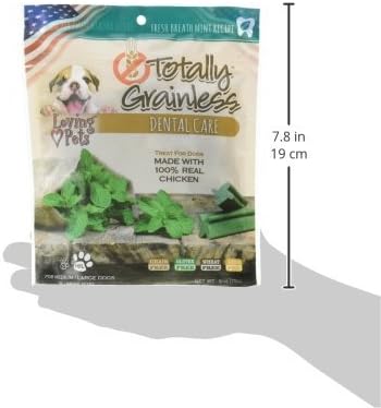 Loving Pets Totally Grainless - Fresh Breath Mint Dental Sticks for Dogs (for Medium/Large Dogs 20+ lbs), 6oz