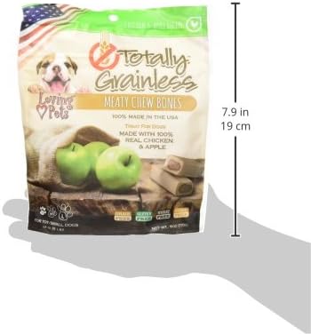Loving Pets Totally Grainless - Chicken and Apple Meaty Chew Bones for Dogs (for Small Dogs Less Than 20 lbs), 6oz