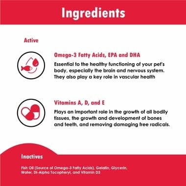 Omega-Caps Extra Strength for Large Breeds-Vet Formulated for Healthy Radiant Skin & Coat While Reducing Shedding. Contains Omega 3 for Immune System Support, Easy to Dose, 1000 Soft Gel Capsules