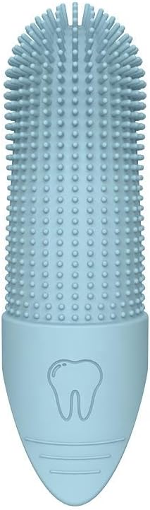 New !! ** 360 Degrees Dog and Cat Finger Toothbrush Cleaning Dog Finger Silicone Brushing PET Dental Care, 3 Pack (Green, Blue, Cream-Coloured)
