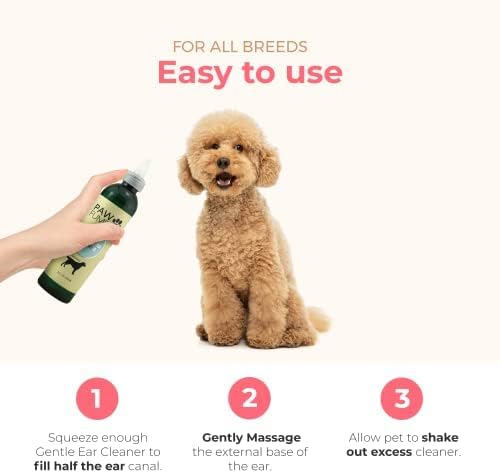 Pawfume Gentle Ear Cleaner for Dogs – Natural Dog Ear Cleaner Solution – Ear Wax Cleaner for Dogs Ear Treatment for Dogs – Dog Ear Wash Ear Cleaning Solution for Dogs – Dog Ear Wash Cleaner, Pack of 2