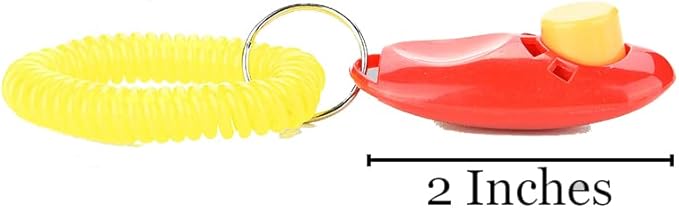 SunGrow 7-Pack Dog Clicker for Training with Wrist Bands, 2 Inches Multicolor, Pet Cat Dog Training Clickers & Behavior Aids, Convenient and Effective Clicker Training Tools for Puppy or Cat