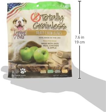 Loving Pets Totally Grainless Chicken And Apple Recipe Meaty Chew Bones For Large Dogs (1 Pack), 6 Oz