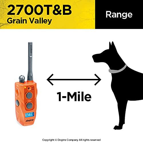 Dogtra GV 2700T&B Long Range 1-Mile 1-Dog Training & Beeper Remote Dog Training E-Collar for Upland Gun Dog - Grain Valley Edition - Exclusive Orange Color