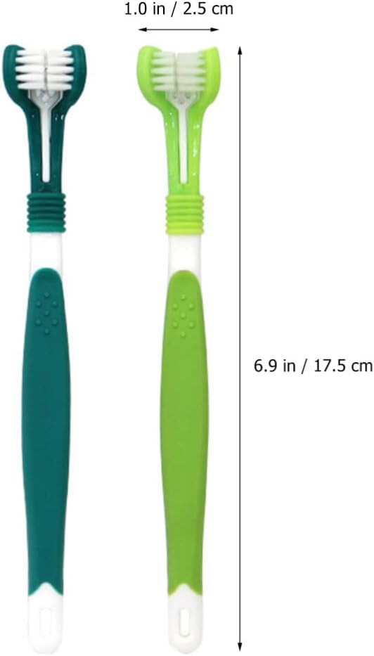 Mipcase 6pcs Dog Toothbrush, Triple Head Cat Toothbrush Cleaning Pet Dental Care Gentle dog tooth brushing kit for Dog Cat Teeth Cleaning