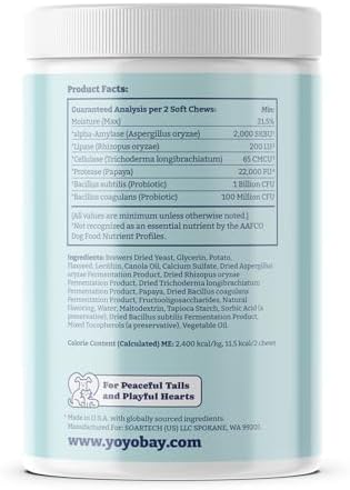 Probiotics for Dogs, Dog Probiotics and Digestive Enzymes, Pre & Probiotics over 1 Billion CFUs, for Gut Health and Digestive Health, Itchy Skin Relief, Immune Support, 60 Soft Chews