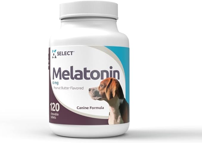 Melatonin for Dogs - 6mg 120 Peanut Butter Flavored Chewable Tablets - Dog Melatonin for Large Dogs - Melatonin Dog Treats - Improves Quiet Moments & Composure Assist for Dogs