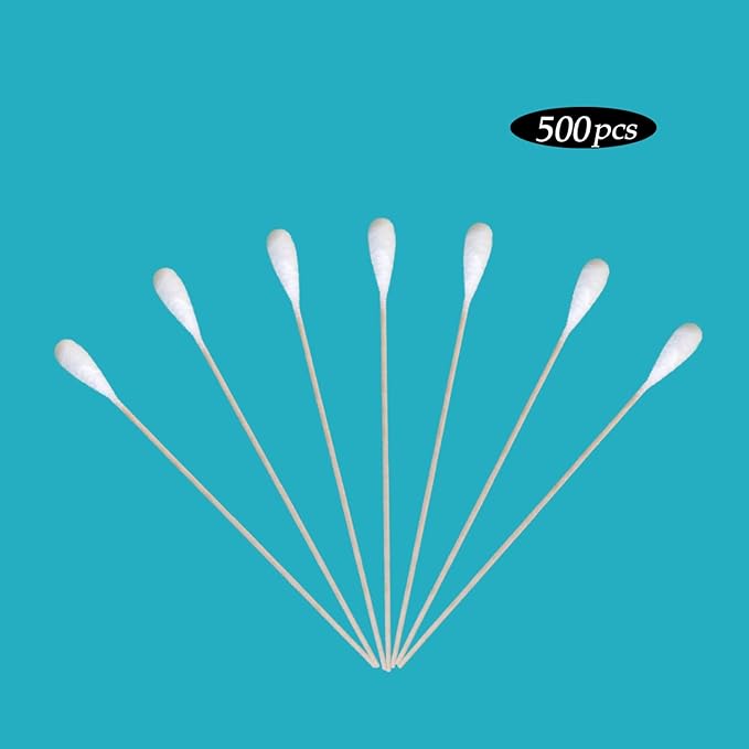 6 Inch Long Cotton Swabs,Large Cotton Buds with Bamboo Handle for Dogs 500pcs