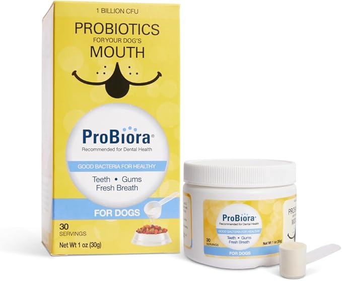 Probiora for Dogs | Dog Probiotic Supplement for Oral Care | Pet Probiotics to Reduce Bad Breath | Dog Nutritional Supplement for Dental Health | 30 Servings (Pack of 3, Jar)