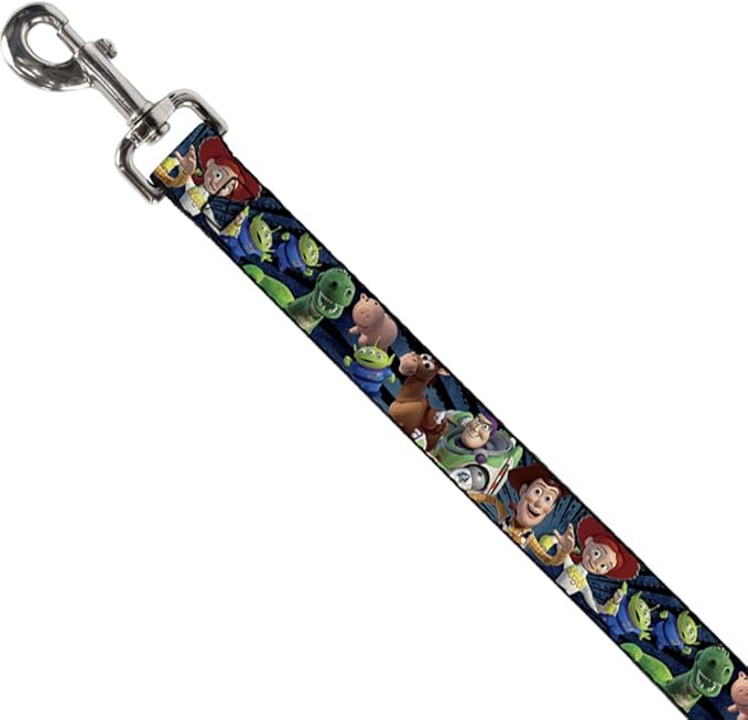 Dog Leash Toy Story Characters Running2 Denim Rays 4 Feet Long 0.5 Inch Wide