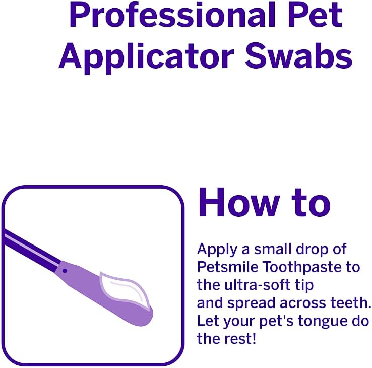 Petsmile Professional Pet Toothpaste Applicator Swabs - Easily Apply Toothpaste to Dogs & Cats Teeth - Teeth Cleaning Essentials - VOHC Approved Pet Supplies