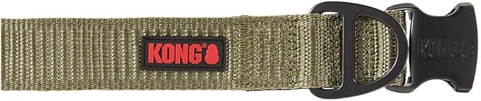 KONG Max HD Ultra Durable Neoprene Padded Dog Collar (Medium, Green)
