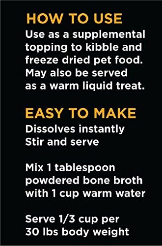 Nature's Diet Pet Bone Broth Protein Powder with Pumpkin, Fish Oil and Turmeric (Beef, 16 oz = 159 Servings)